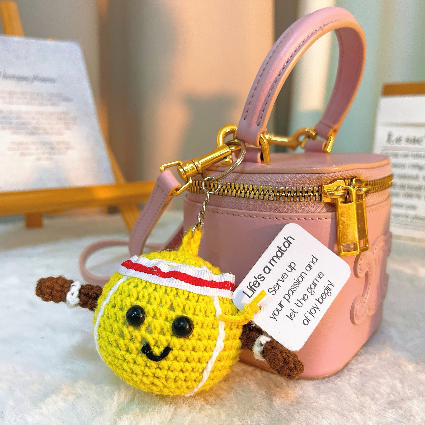 手工鉤針運動球類鑰匙圈——籃球、棒球、美式足球、網球 - 可客製化祝福語的禮物 - 專為運動愛好者、生日、節日及特殊場合打造