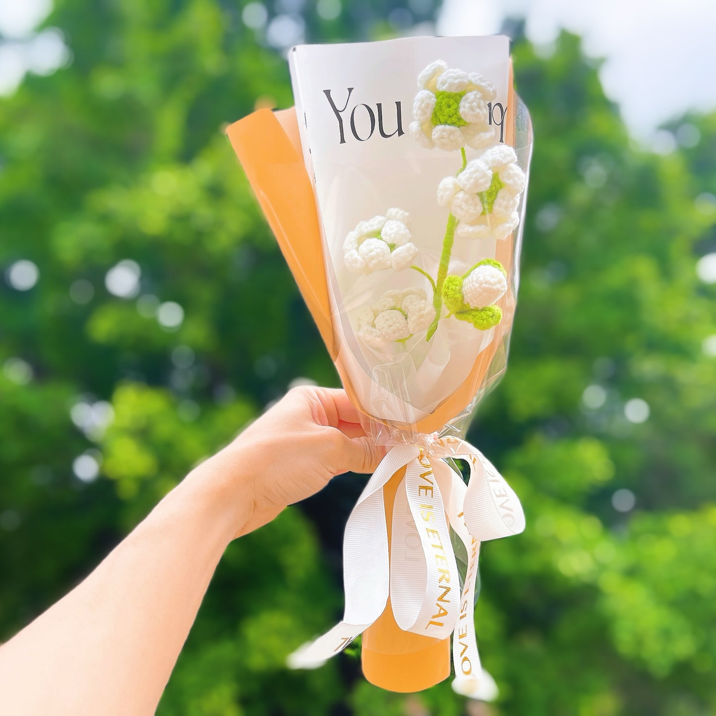 11月出生月菊花花束-手工鉤編單莖媽媽生日插花驚喜慶典