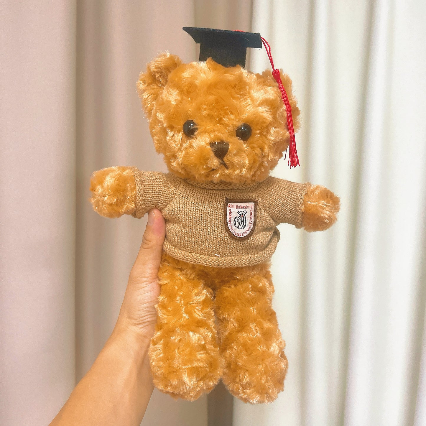 Handmade Crochet Flower Bouquet with Graduation Teddy - Hypoallergenic, Allergy-Free Artificial Flowers, Graduation, Birthdays, Anniversaries Gift
