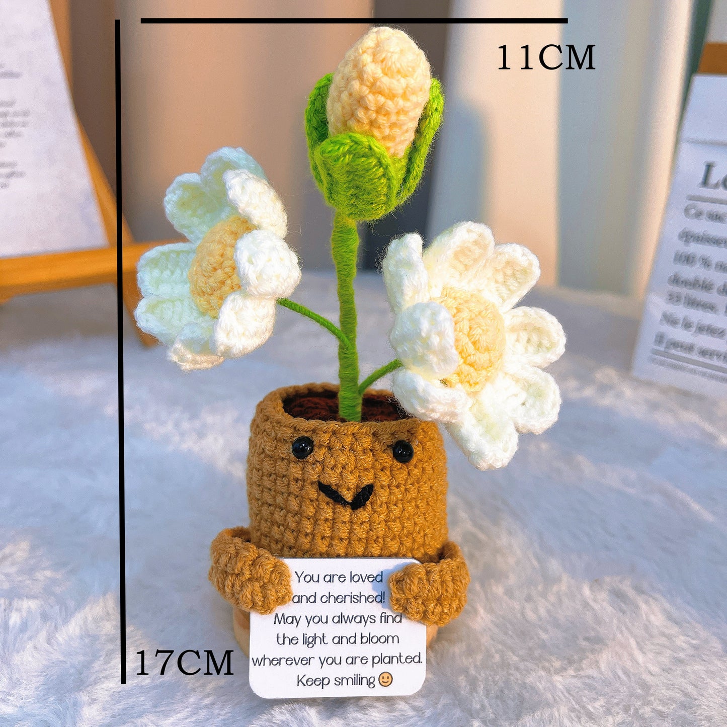 November Birth Month Chrysanthemum Bouquet - Hand-Crocheted Single Stem Mum Birthday Flower Arrangement Surprise Celebration