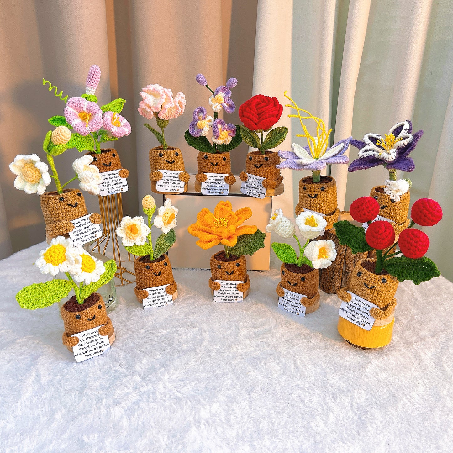 Custom Text Birth Month Flower Pot - Positive Supportive Personalizable Message Planter Stand, Hypoallergenic Gift for Birthday, Anniversary, Christmas, Potato Emotional Pick-me-up