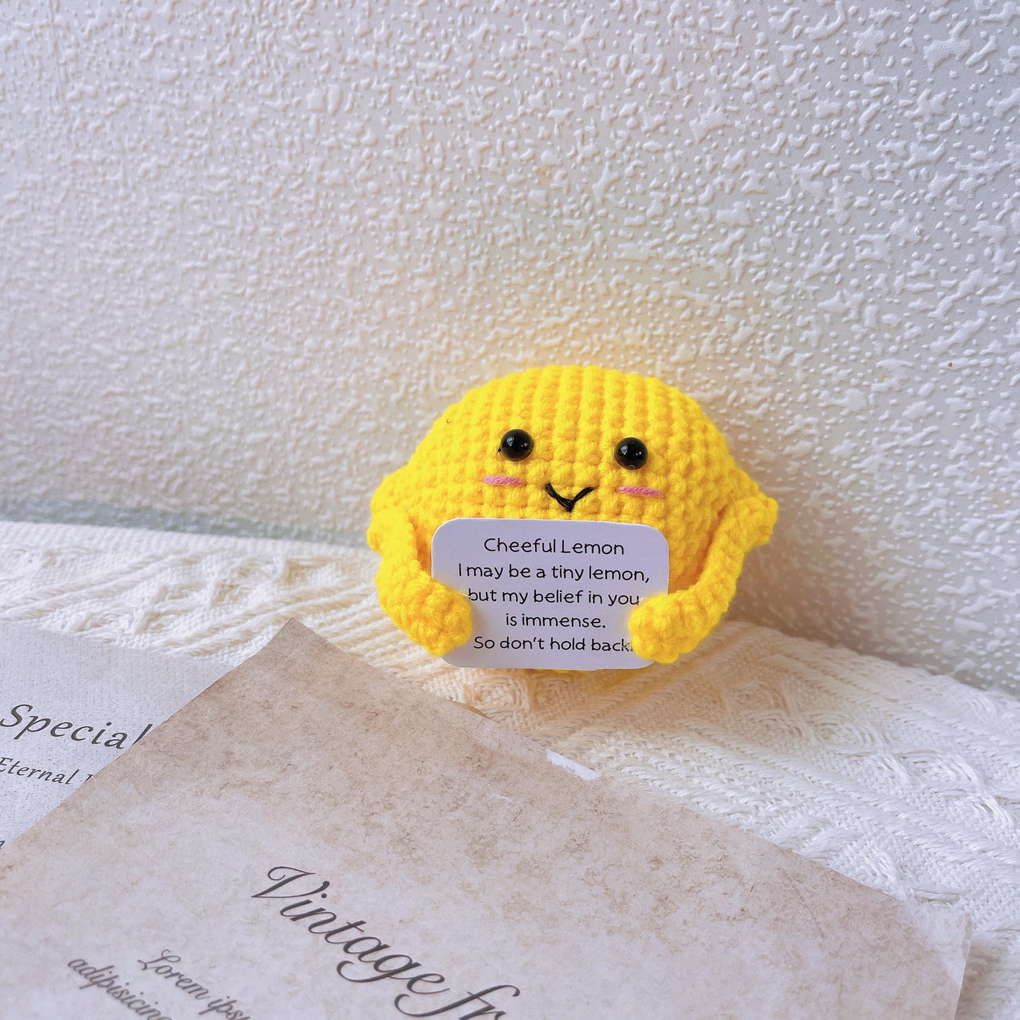 客製化文字鉤針編織情感支持小物 - 生日/病後康復/手術調養/紓壓禮物專用