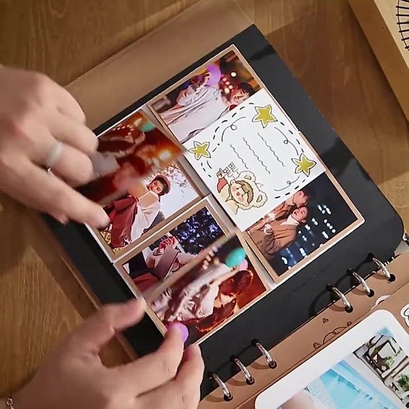 Handmade Interactive 3D Pop-Up Scenic Scrapbook Album - DIY Memory Book Kit with Gift Box, Photo Corners, Stickers & Craft Supplies - Christmas, Wedding, Anniversary, Birthday Keepsake