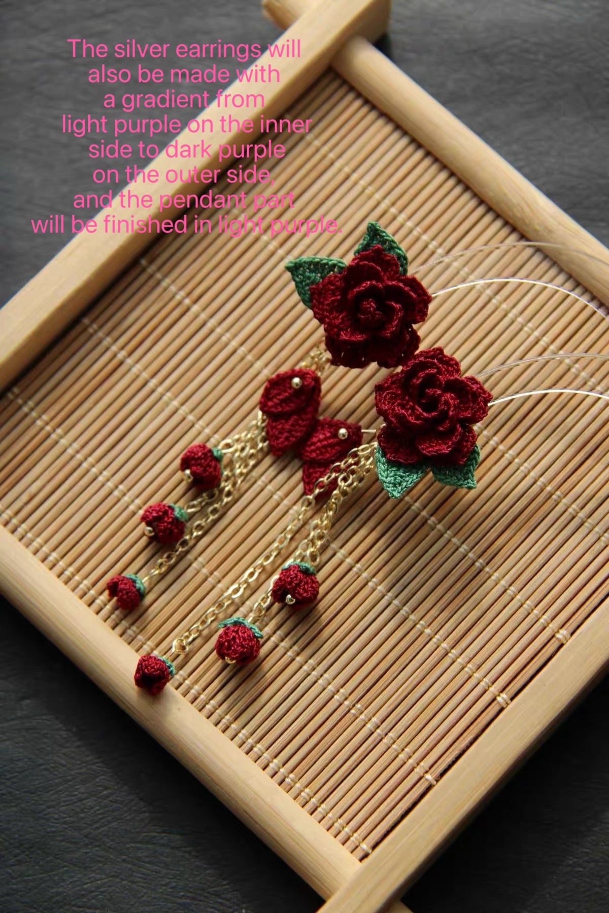 Customized rose ring and earrings