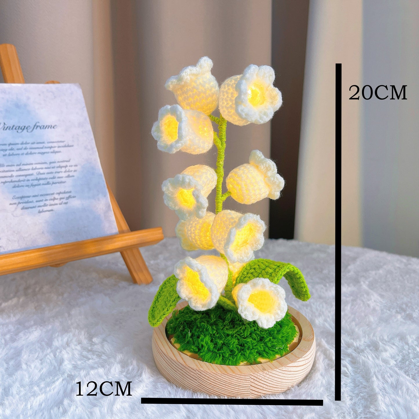 瑩潤鈴蘭:手工鉤織吊燈配玻璃燈罩