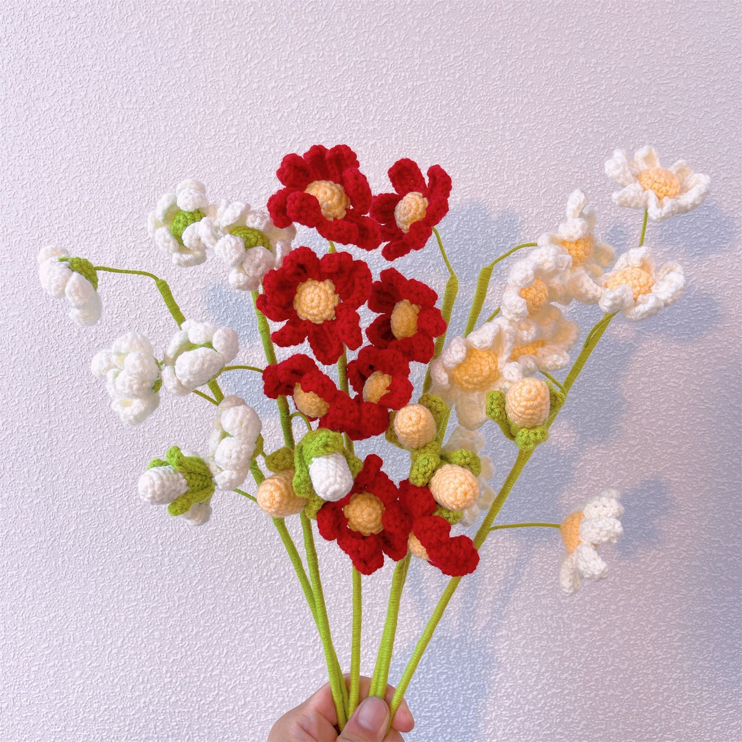 11月出生月菊花花束-手工鉤編單莖媽媽生日插花驚喜慶典