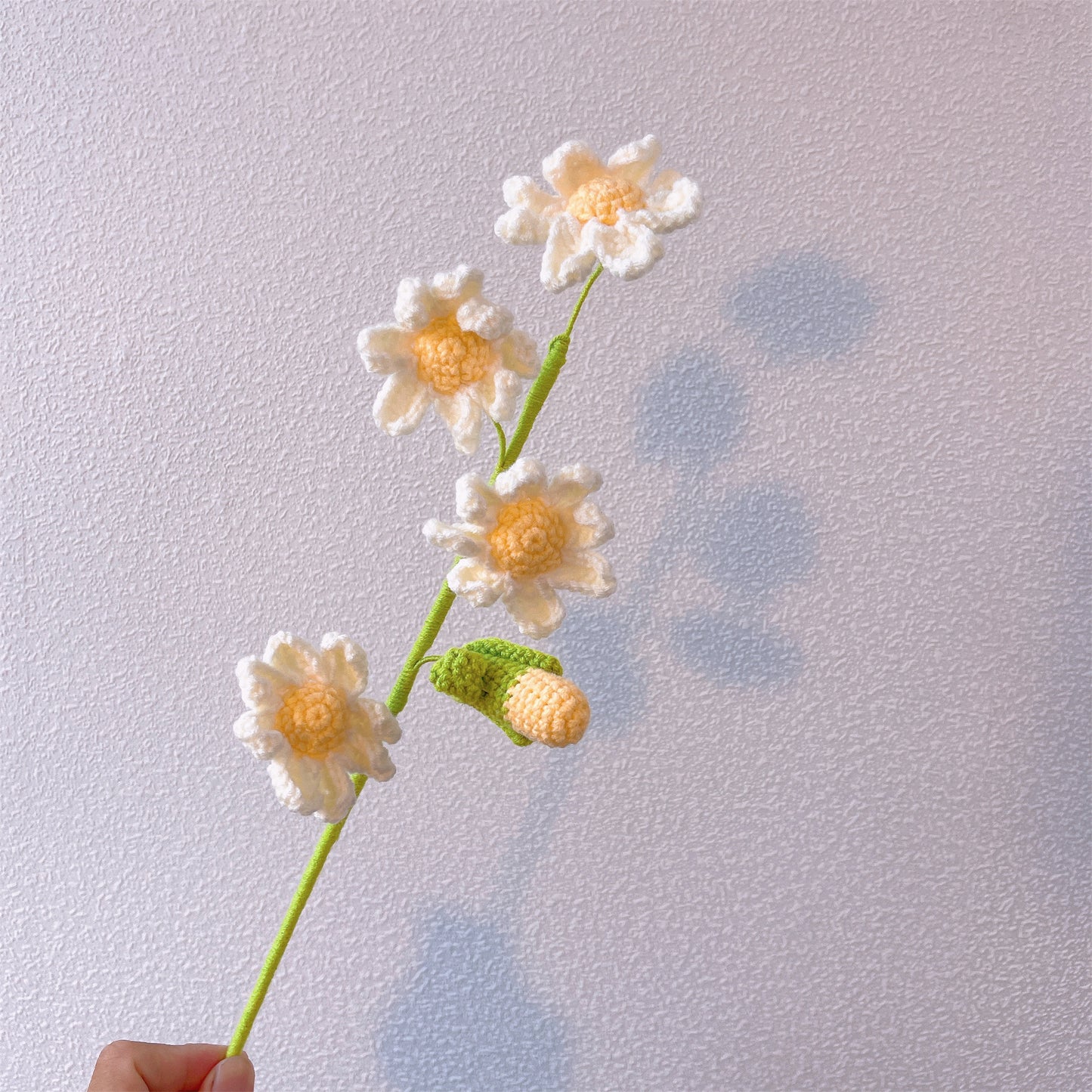 Luxurious Hypoallergenic Crocheted Floral Bouquet - White Chrysanthemums, Forget-Me-Nots, Lily of the Valley, Spray Roses, Baby's Breath - Elegant Gift for Weddings, Anniversaries, Holidays