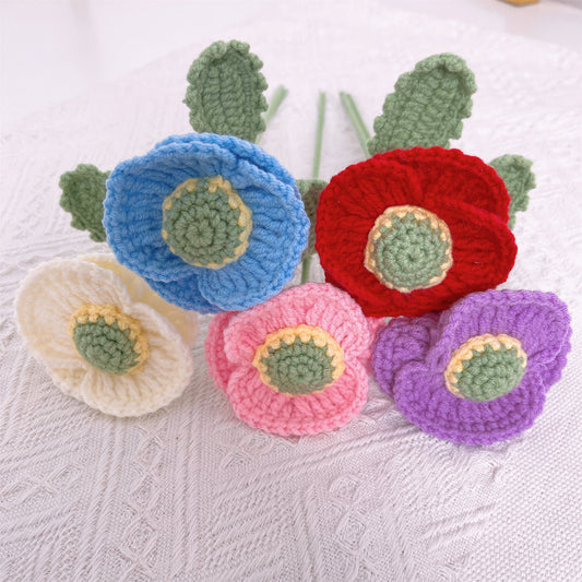 熱情罌粟花:手工鉤針編織虞美人(Coquelicot)花樁,打造大膽花園裝飾