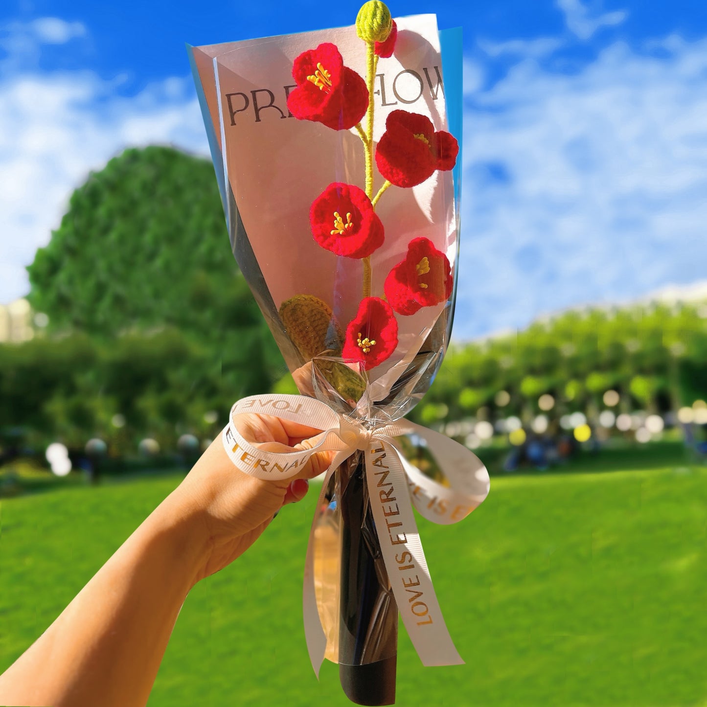 五月誕生花鈴蘭花束-手工鉤編單莖生日花