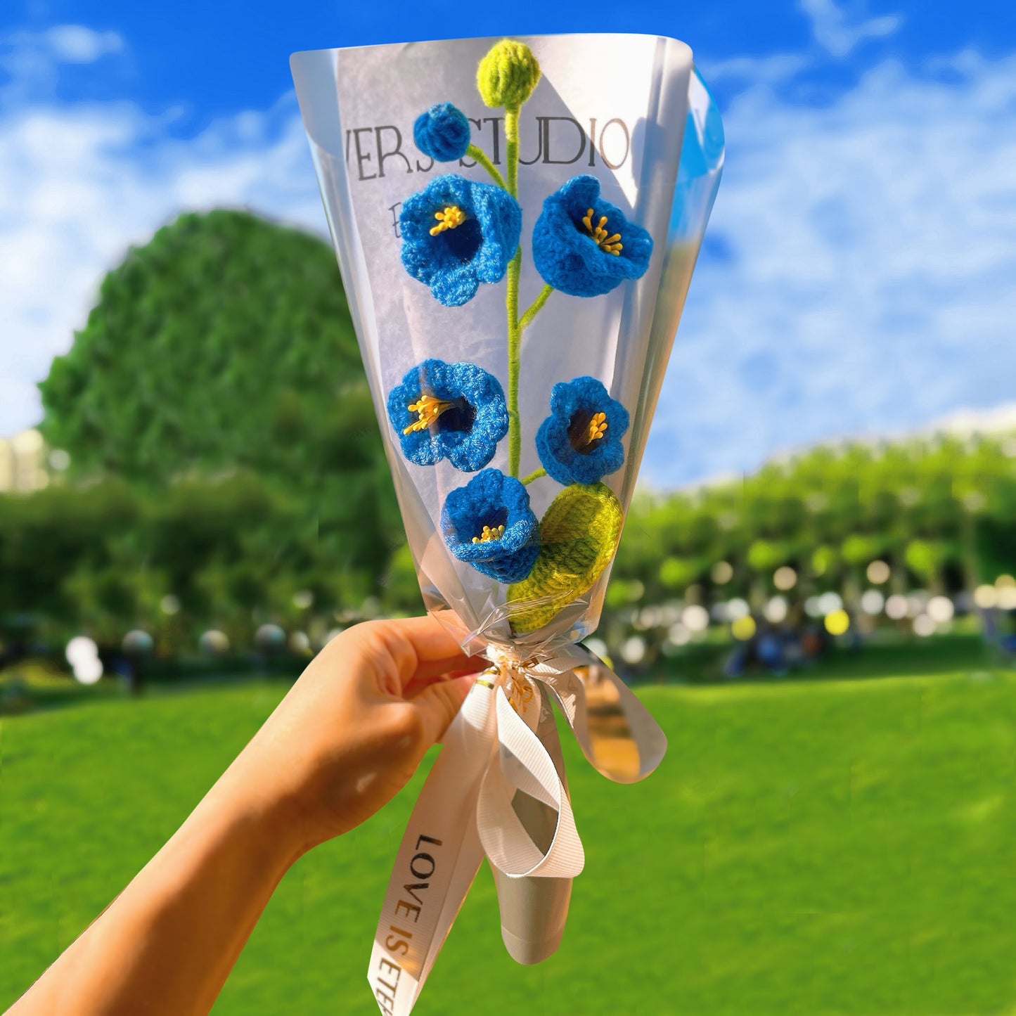 五月誕生花鈴蘭花束-手工鉤編單莖生日花