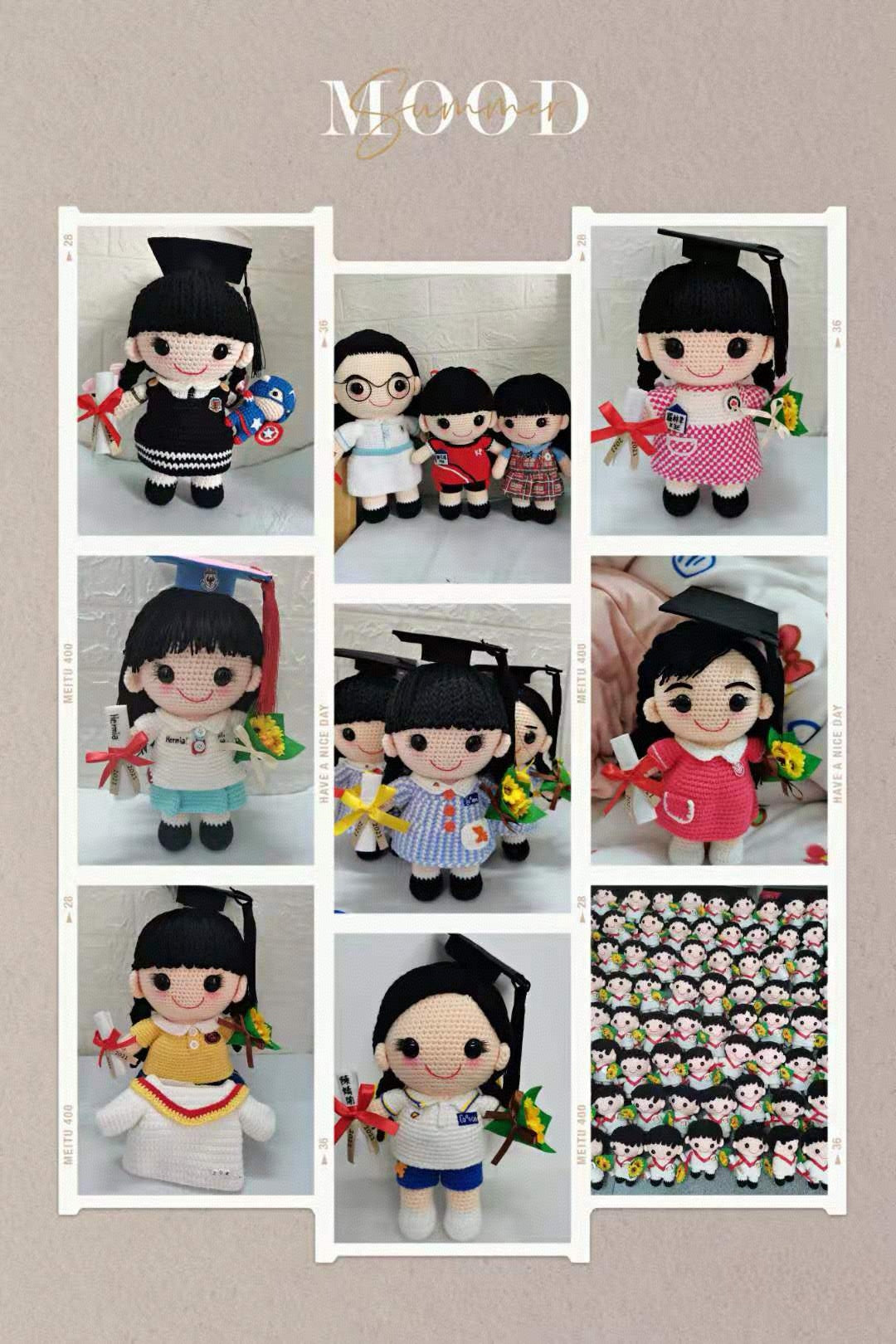 客製化手工鉤織娃娃(28cm)|專屬訂製男孩、女孩、寵物、畢業、情侶、婚禮娃娃|獨特紀念禮物:生日、週年、畢業、情人節