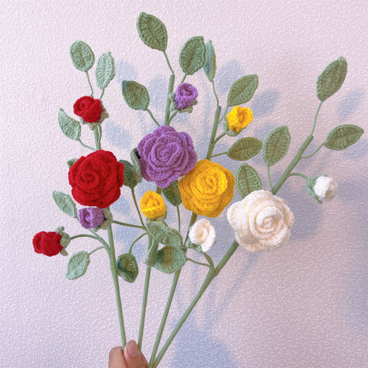 Camellia Dream: Handcrafted Crochet Camellia Stake for a Serene Garden Decor