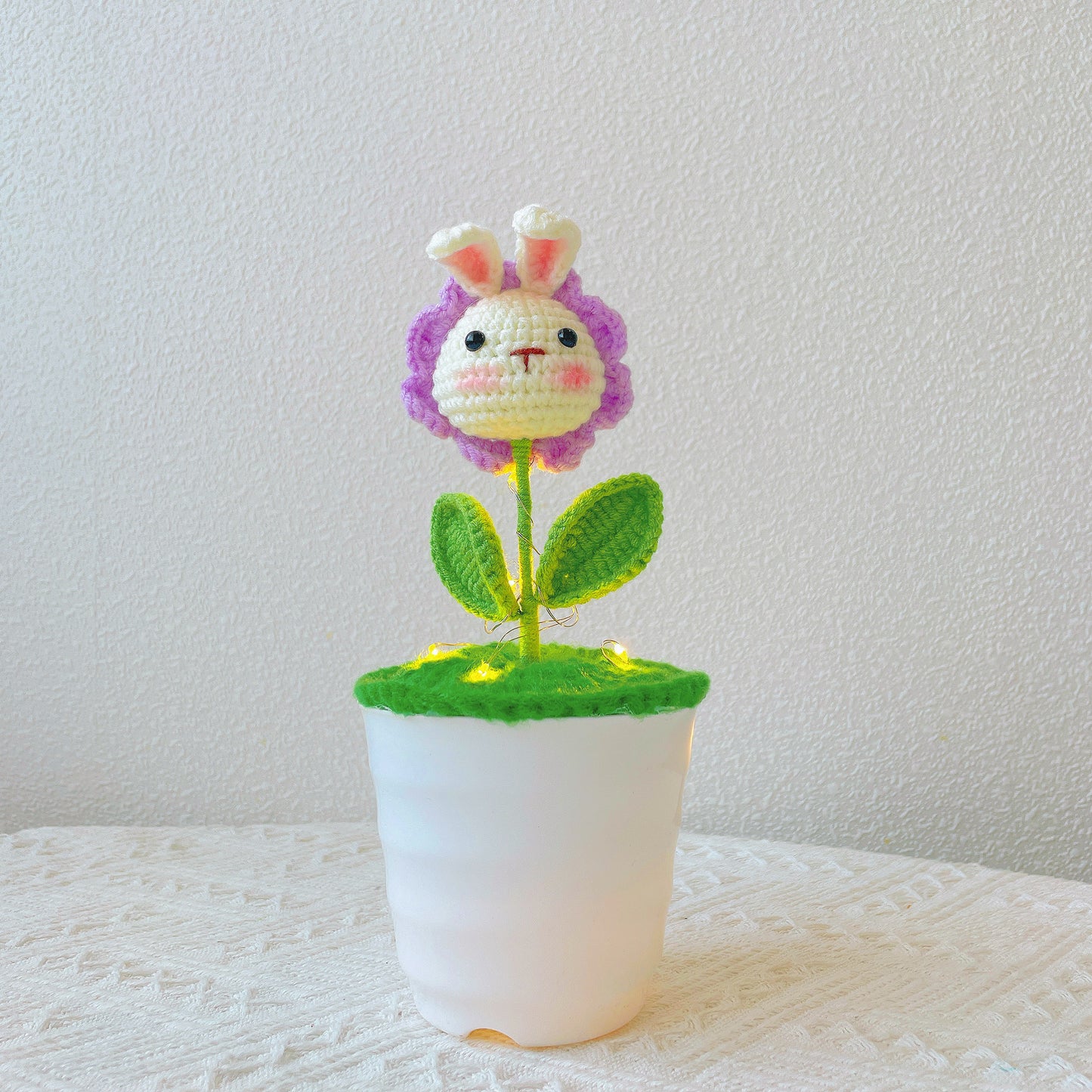 Handmade Crochet Bunny Head Plant - Cute Animal Planter - Adorable Home Decor - Perfect Gift for Kids and Animal Lovers - Handcrafted