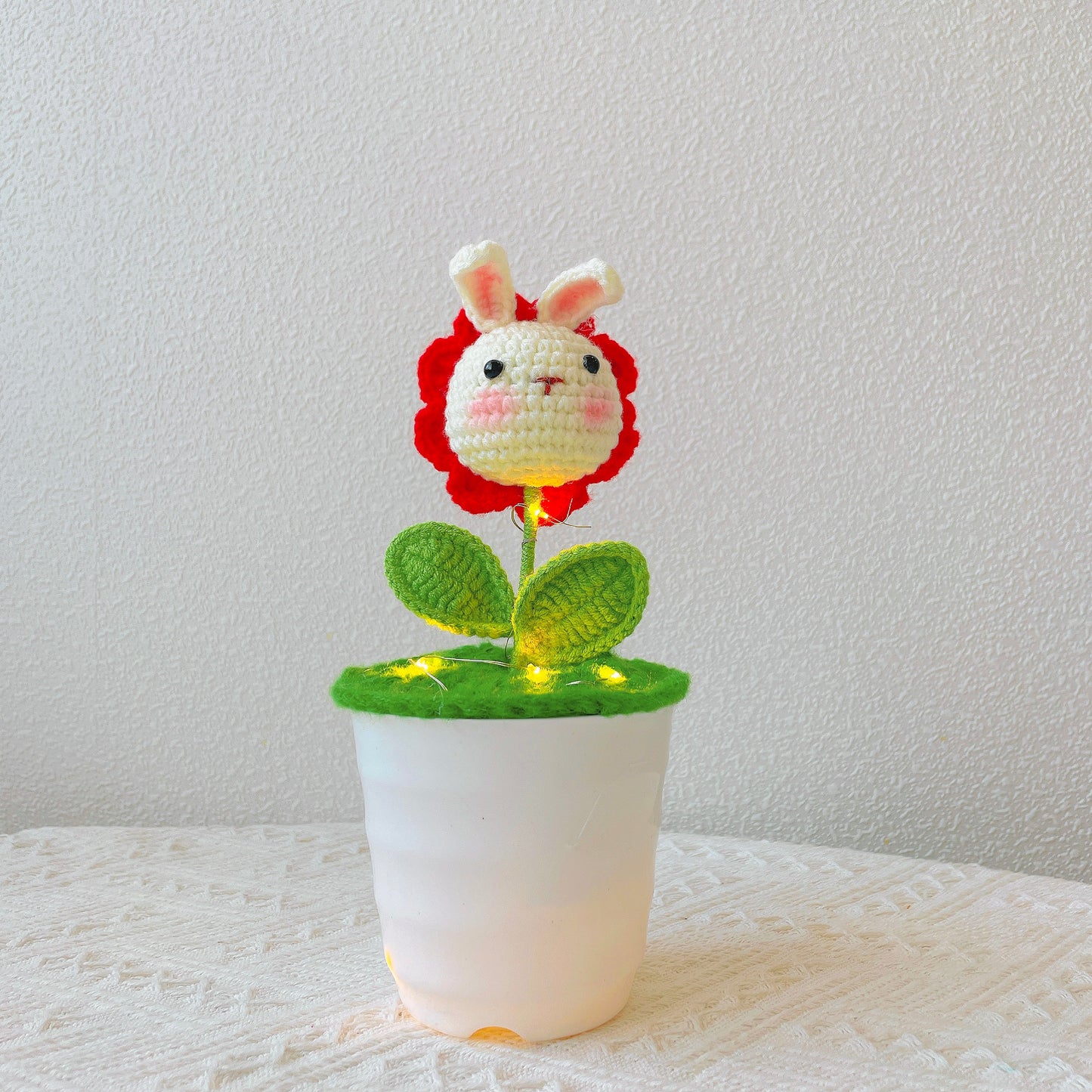Handmade Crochet Bunny Head Plant - Cute Animal Planter - Adorable Home Decor - Perfect Gift for Kids and Animal Lovers - Handcrafted