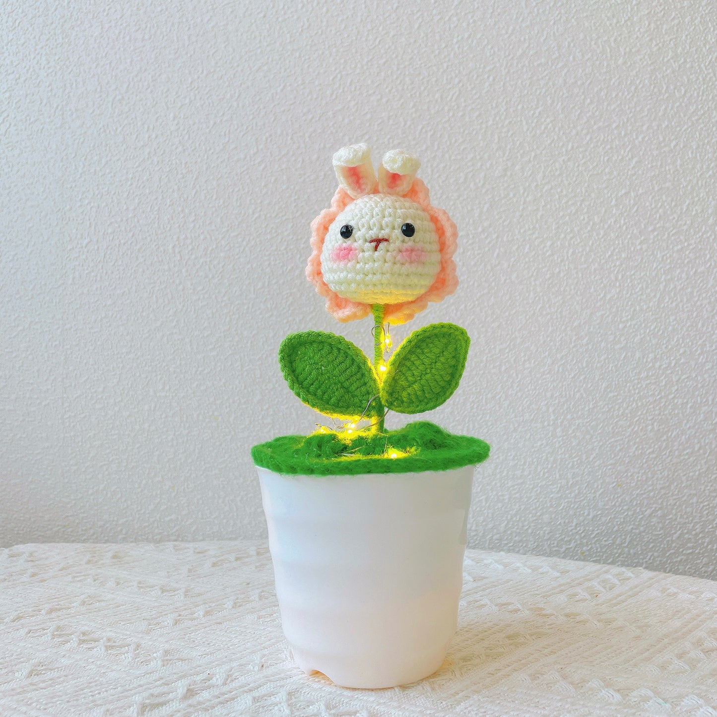 Handmade Crochet Bunny Head Plant - Cute Animal Planter - Adorable Home Decor - Perfect Gift for Kids and Animal Lovers - Handcrafted