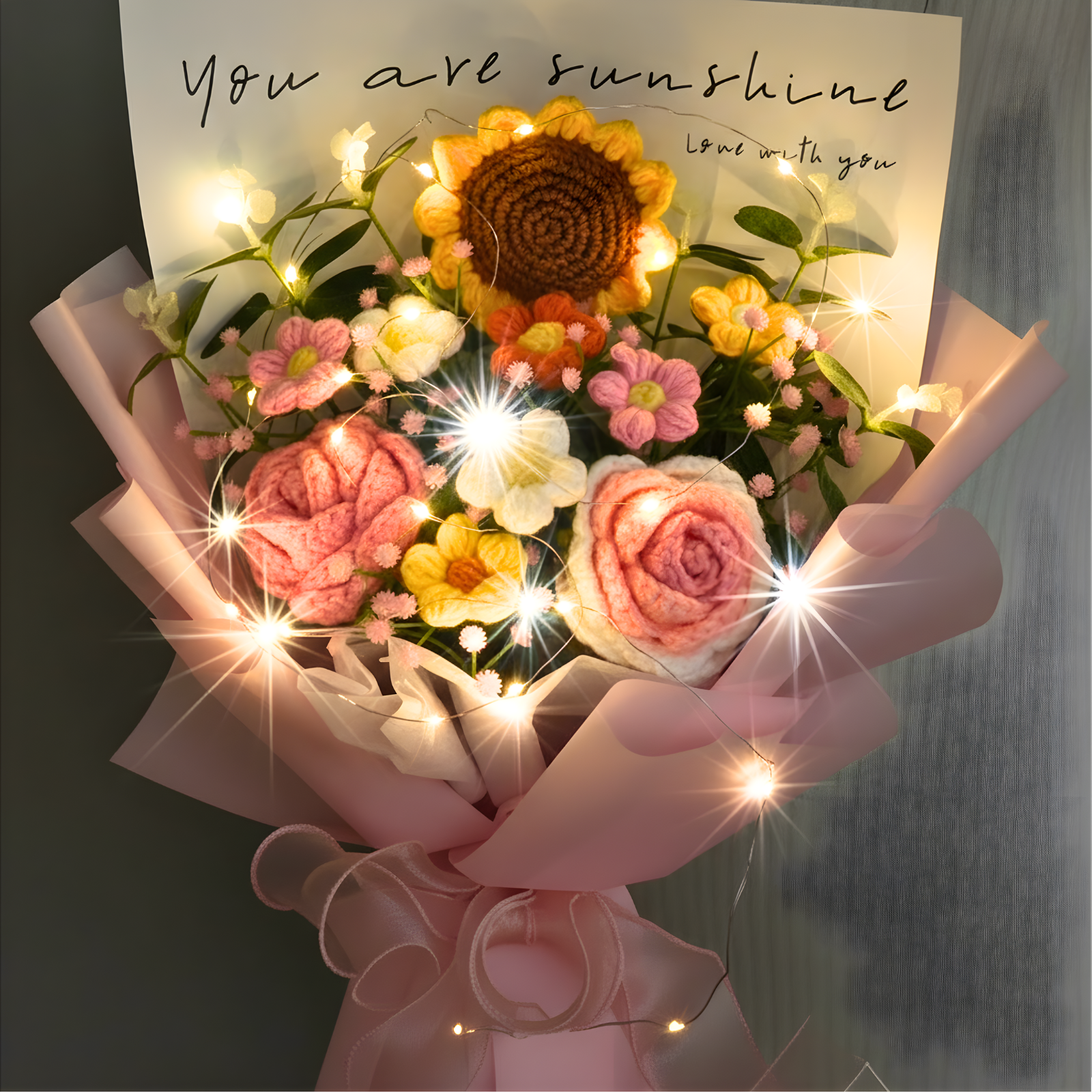 LED Sunflower Bouquet Crochet