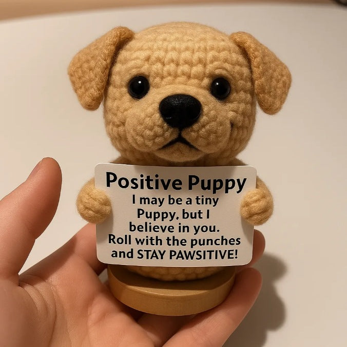 Handmade Crochet Dog Figurine with Wooden Base - 6 Adorable Dog Breed Design French Bulldog, Dachshund, Beagle, Chihuahua, Labrador Retriever, with Customizable Message, Gift for Dog Lovers, Birthdays, Christmas, Weddings, Housewarming