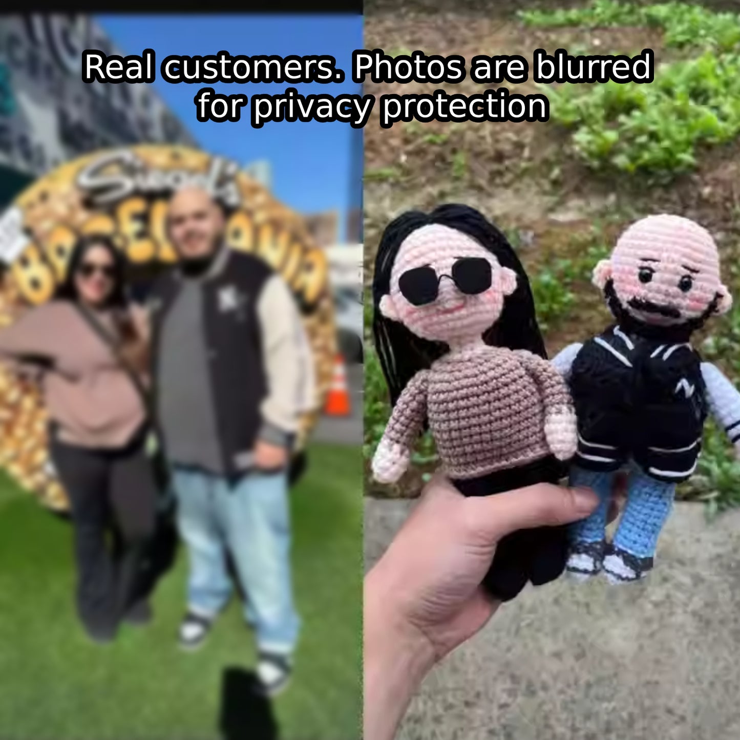 Poupée au crochet personnalisée (28 cm) - Amigurumi personnalisé pour garçon/fille/diplômé - Service de création de poupées photo - Cadeau unique pour anniversaire, mariage, remise de diplôme, Saint-Valentin