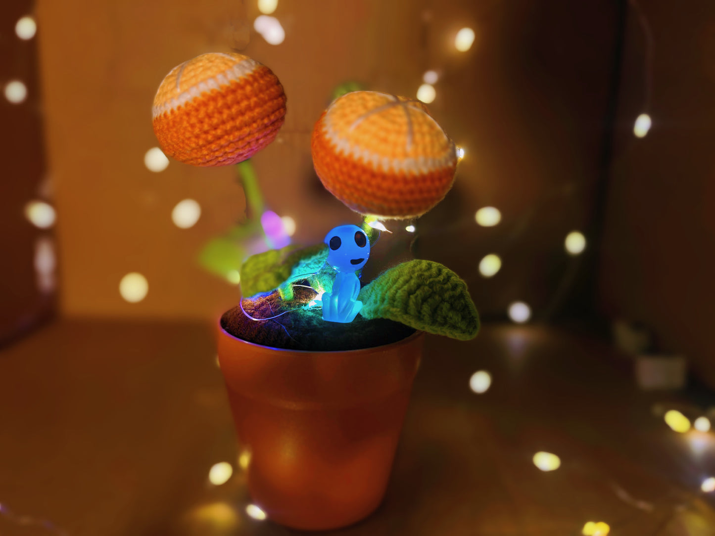 手工製作柑橘造型鉤針編織盆栽 - 可愛家居裝飾 - 逼真仿真植物 - 送植物愛好者的完美禮物 - 手工精製