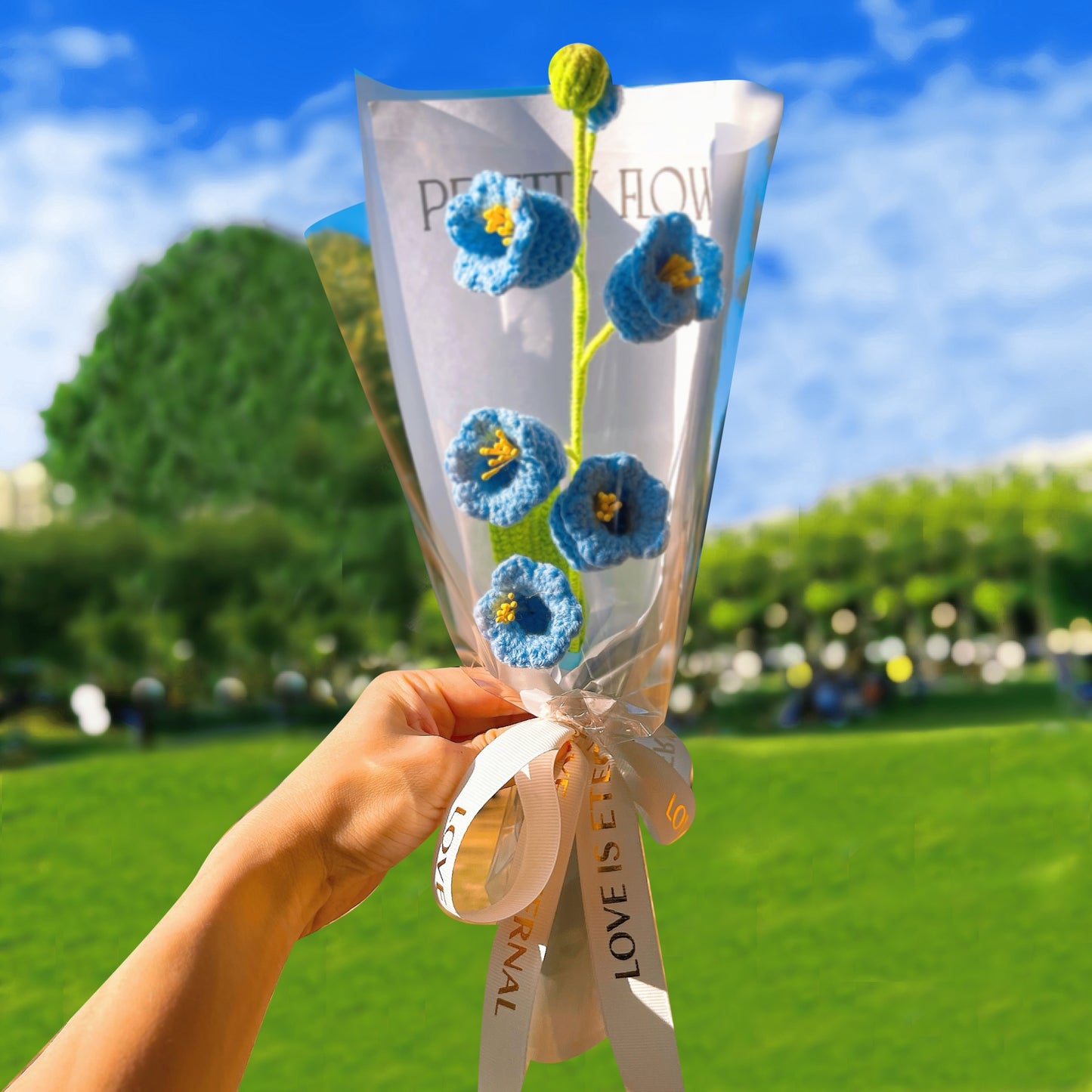 五月誕生花鈴蘭花束-手工鉤編單莖生日花