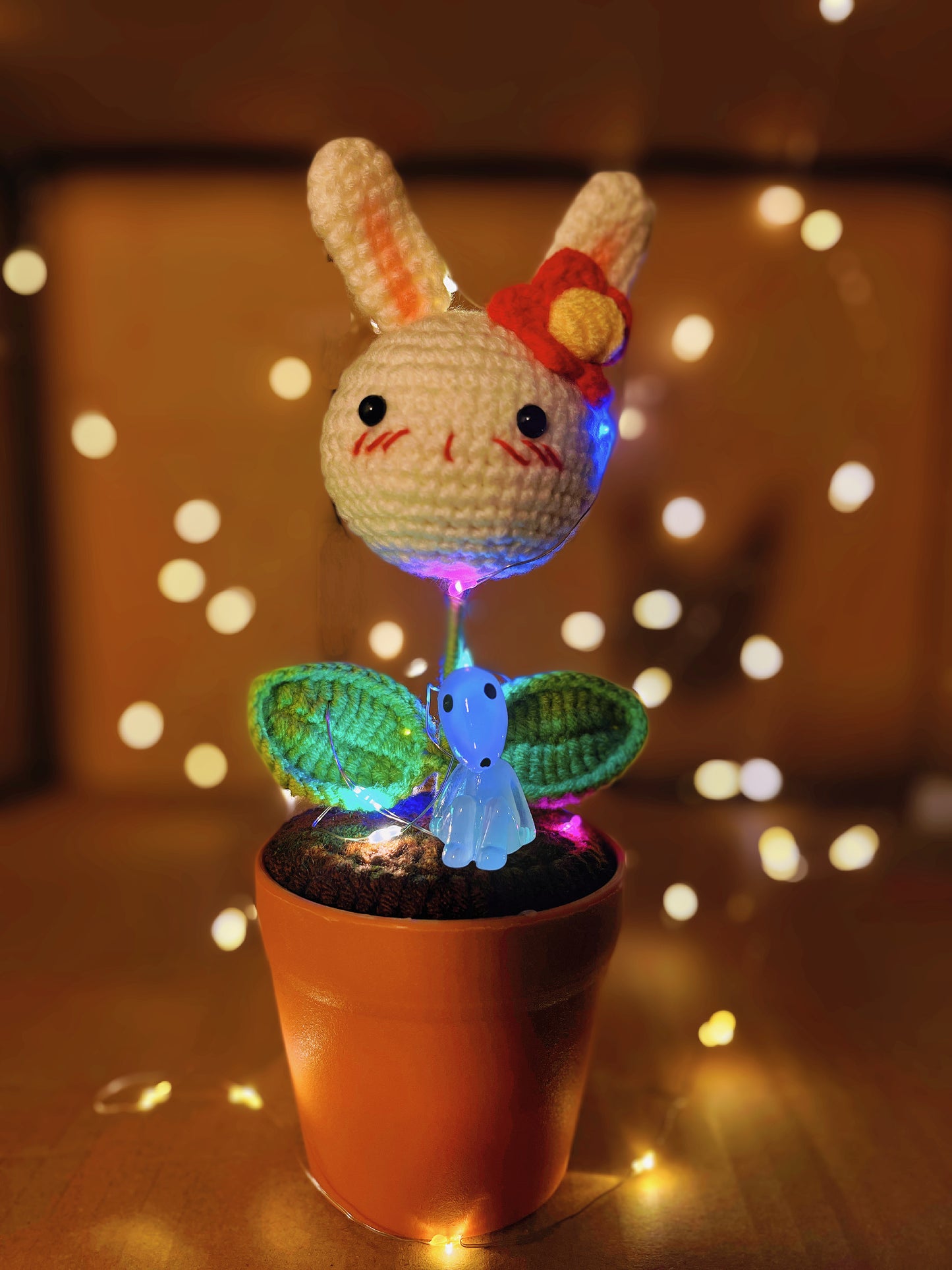 手工小兔子花盆 - 復活節可愛動物造型盆栽 - 迷人家居裝飾 - 送孩子和動物愛好者的完美禮物 - 手工精製
