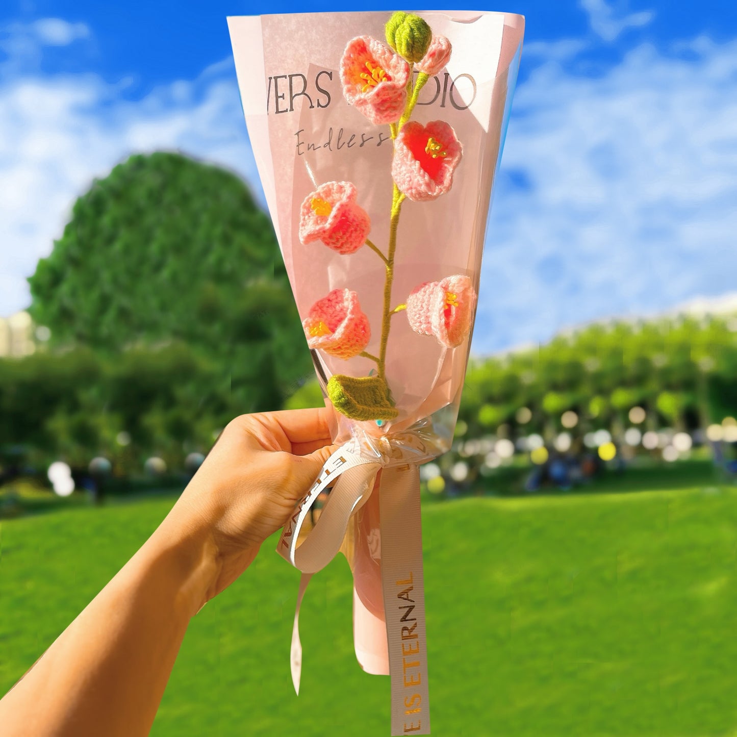 五月誕生花鈴蘭花束-手工鉤編單莖生日花