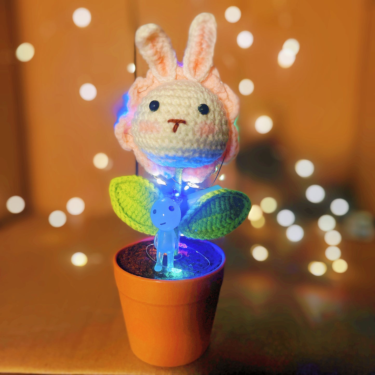 Handmade Crochet Bunny Head Plant - Cute Animal Planter - Adorable Home Decor - Perfect Gift for Kids and Animal Lovers - Handcrafted