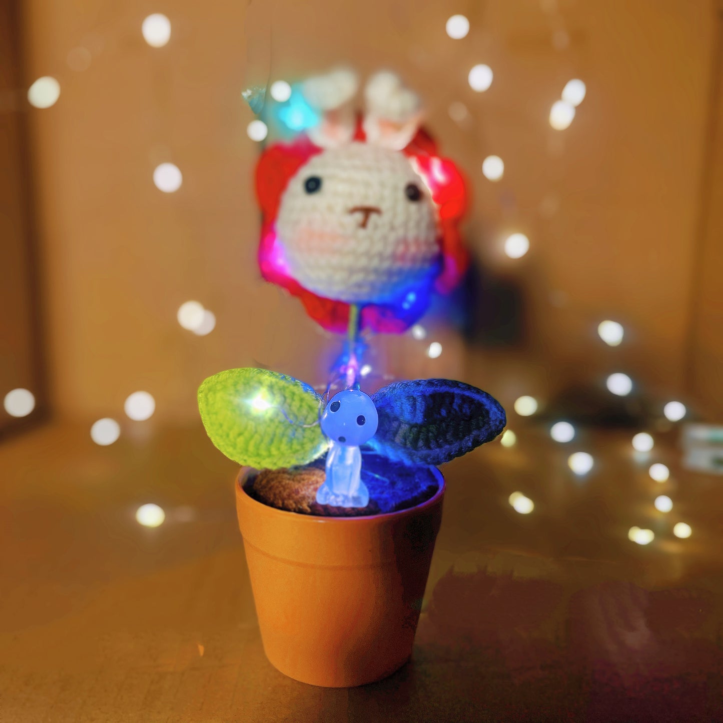 Handmade Crochet Bunny Head Plant - Cute Animal Planter - Adorable Home Decor - Perfect Gift for Kids and Animal Lovers - Handcrafted