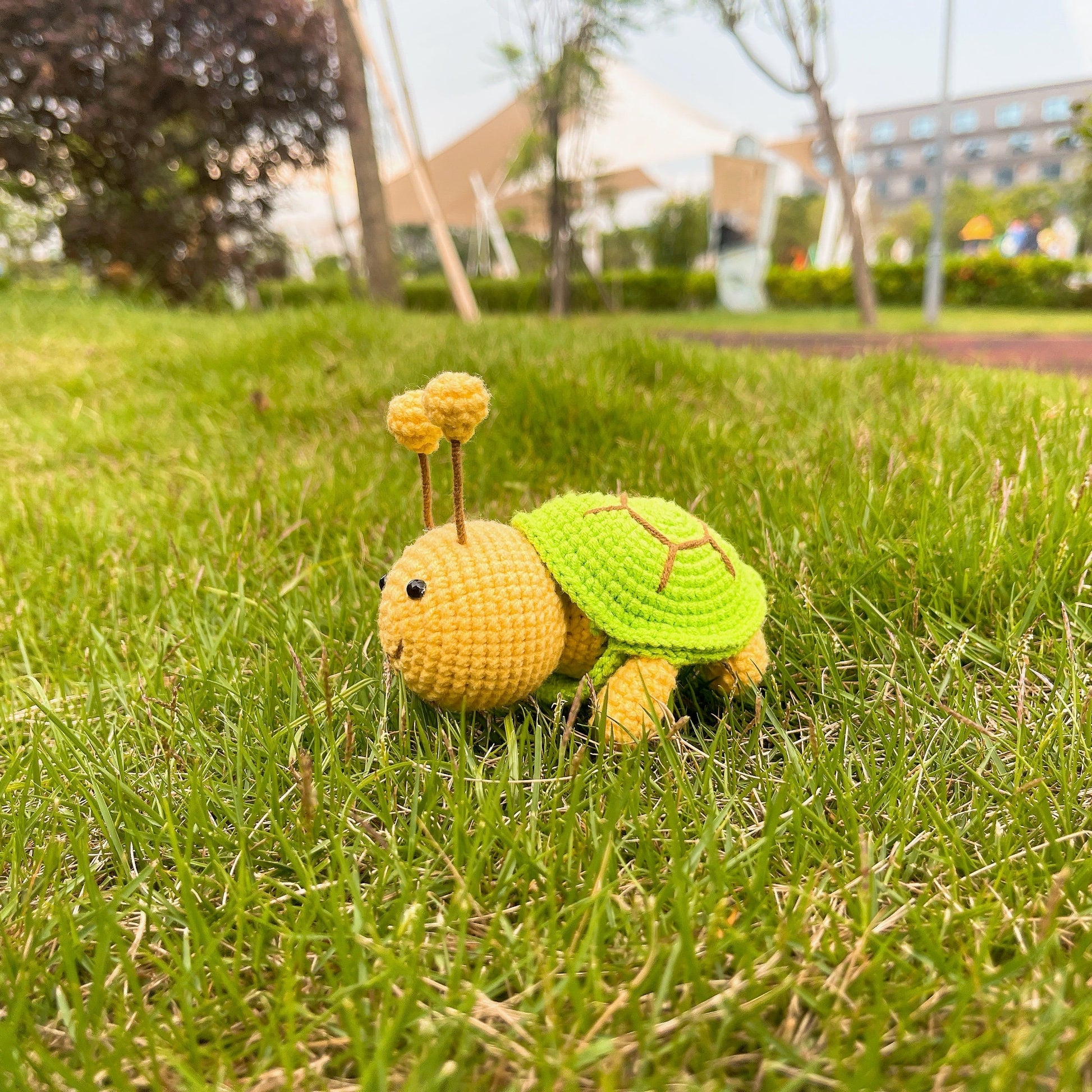 Buzzy the Turtle - Crochet Amigurumi Bee in Shell Plushie, Whimsical Gift, Collectible, Creative Toy, Handmade Toys, Inspirational Gifts