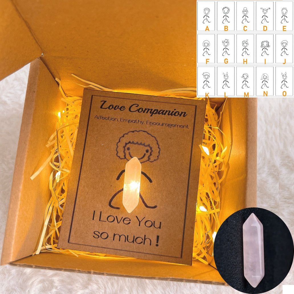 客製化頭像水晶祝福小夥伴 - 6句正向肯定語)任選,15款頭像可供挑選,個人化靈性禮物,象徵親情、智慧、療癒的紫水晶,以及帶來幸運能量的護身符