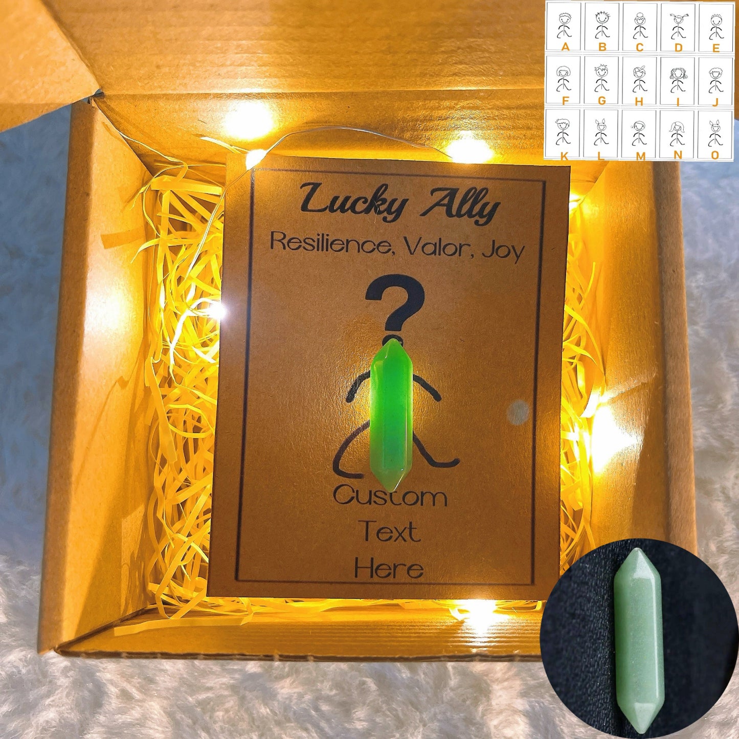 客製化頭像水晶祝福小夥伴 - 6句正向肯定語)任選,15款頭像可供挑選,個人化靈性禮物,象徵親情、智慧、療癒的紫水晶,以及帶來幸運能量的護身符