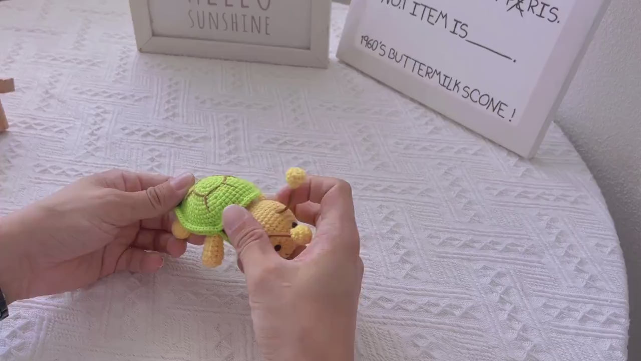 Buzzy the Turtle - Crochet Amigurumi Bee in Shell Plushie, Whimsical Gift, Collectible, Creative Toy, Handmade Toys, Inspirational Gifts