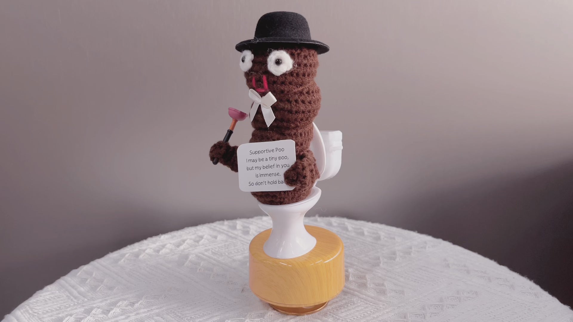 Handmade Custom Text Supportive Positive Bow Poo with Personalized Text Available Over the Hill Nurse Toilet Plumbers Gag Gift Do your Shit