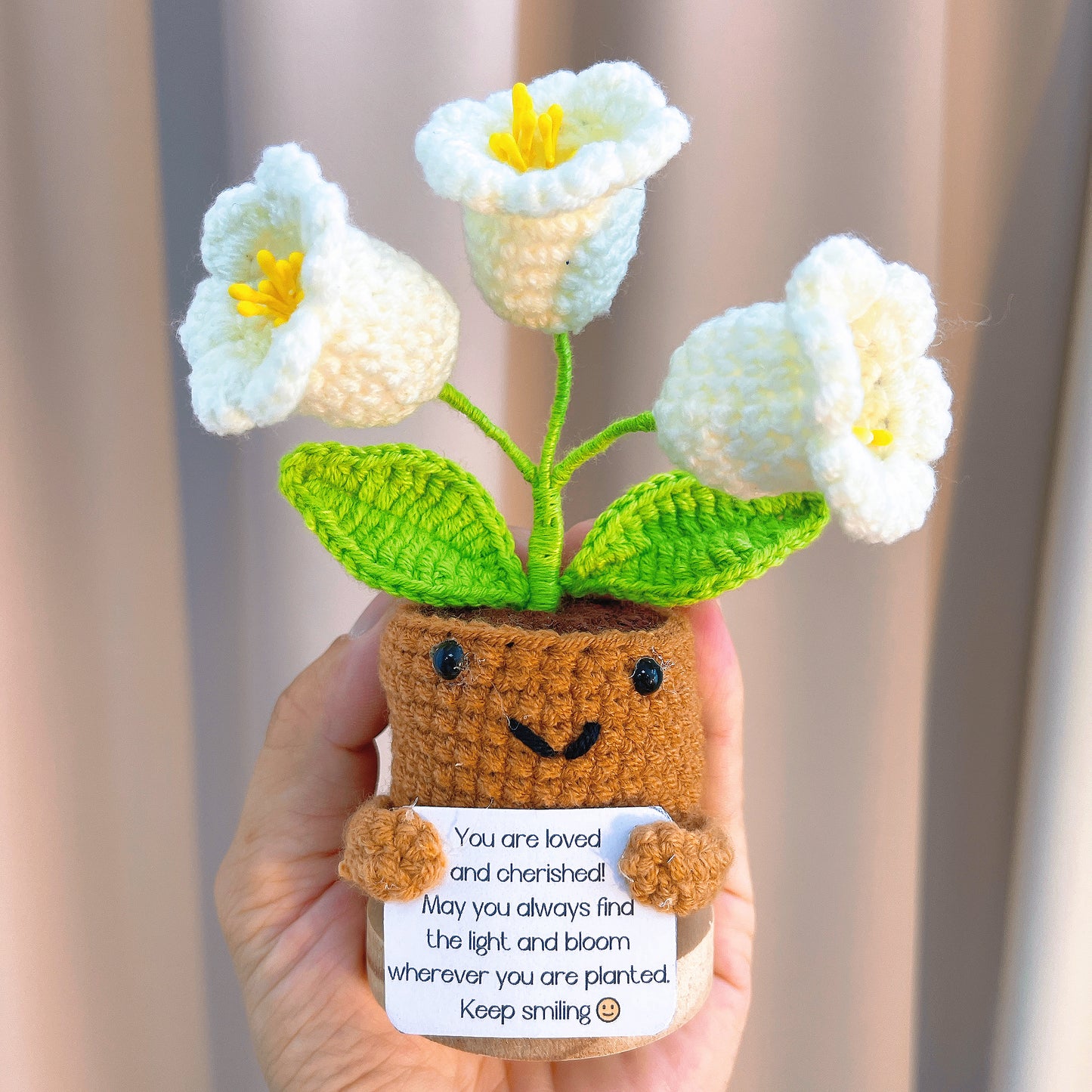 五月誕生花鈴蘭花束-手工鉤編單莖生日花