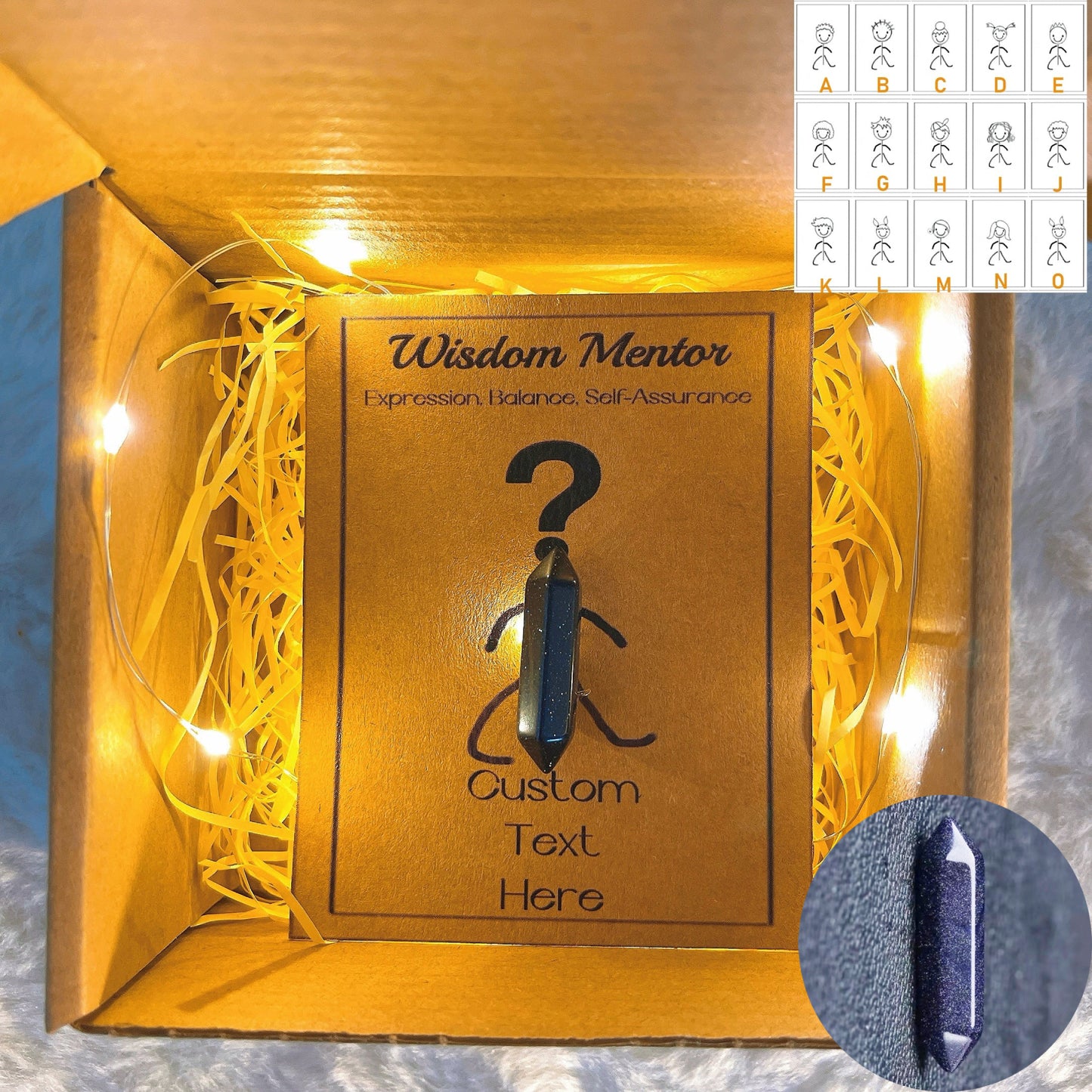 客製化頭像水晶祝福小夥伴 - 6句正向肯定語)任選,15款頭像可供挑選,個人化靈性禮物,象徵親情、智慧、療癒的紫水晶,以及帶來幸運能量的護身符