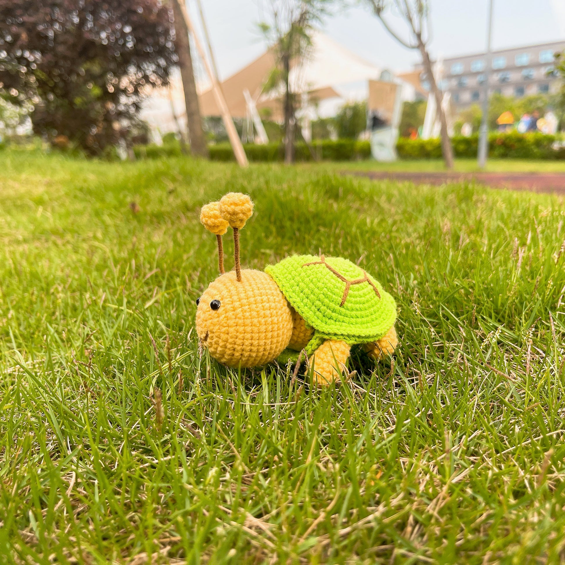 Buzzy the Turtle - Crochet Amigurumi Bee in Shell Plushie, Whimsical Gift, Collectible, Creative Toy, Handmade Toys, Inspirational Gifts