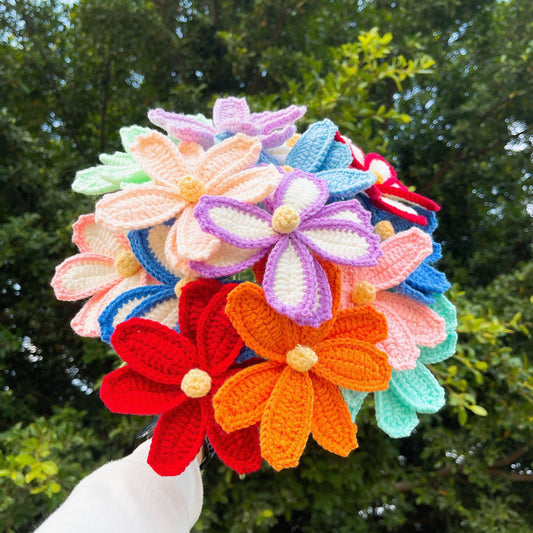 Handmade Crochet Cosmos Bipinnatus - Yarn Crafted, Home Decor, Gift Idea, Delicate and Charming, Symbolic Flower, Fall Decoration for Home