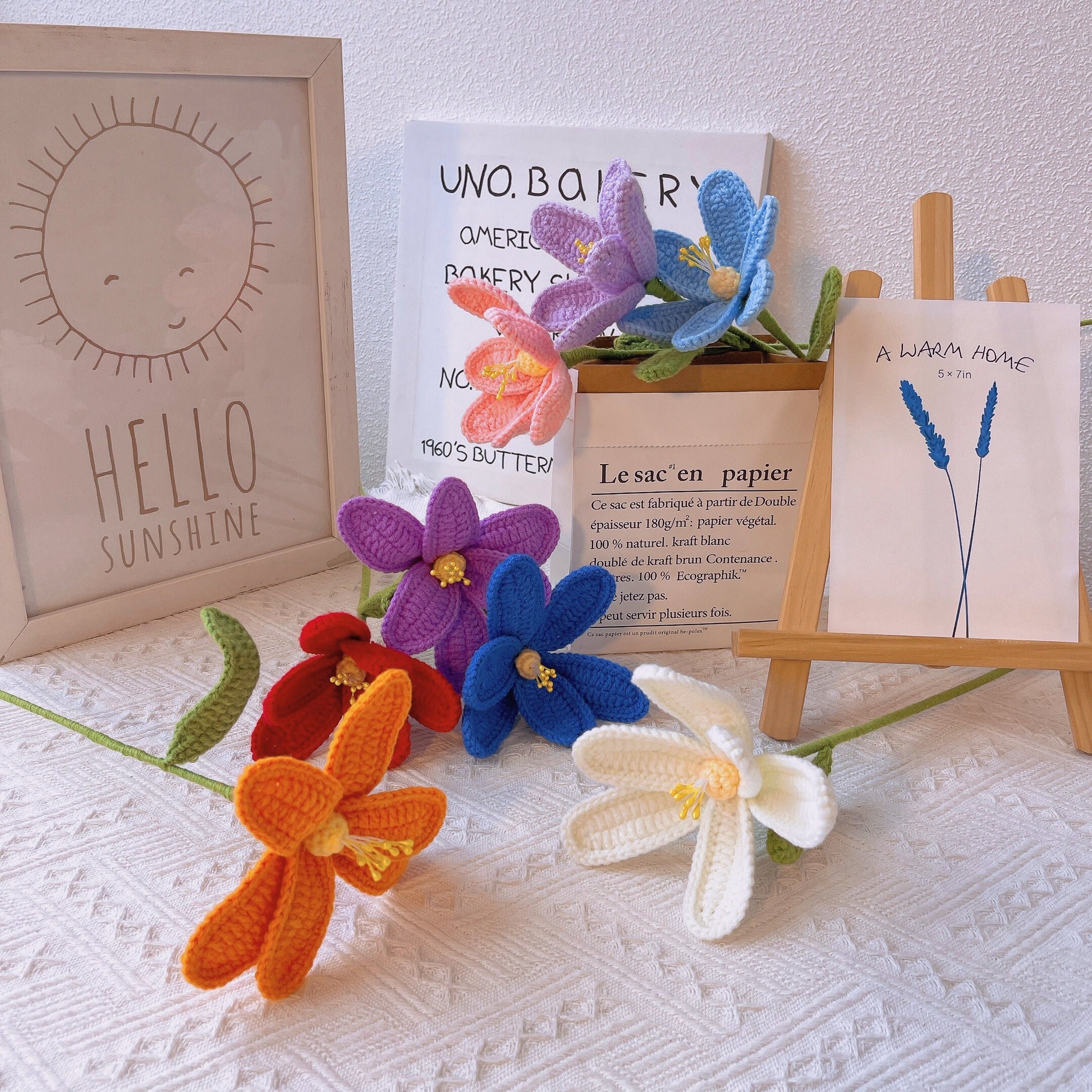 Handmade Crochet Tulip Flowers - Yarn Crafted, Home Decor, Gift Idea, Floral Arrangement, Symbolic Flower, Floral Accents, Bouquet Flowers