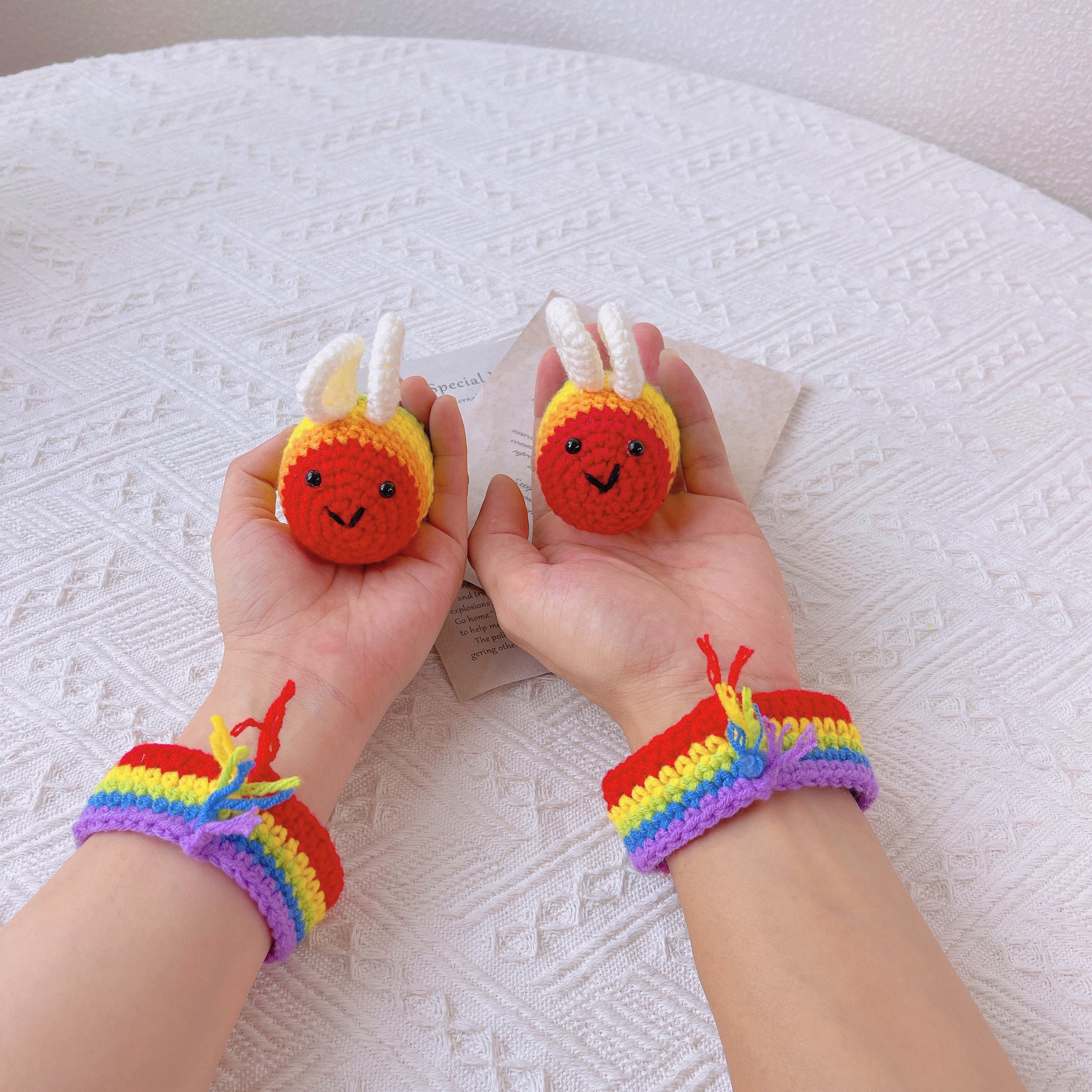 2Pcs LGBTQIA+ Rainbow Pride Crochet Handmade Wristband - Couple Bracelet, Pride Gift, Friendship Bracelet for Men and Women, LGGT Festival