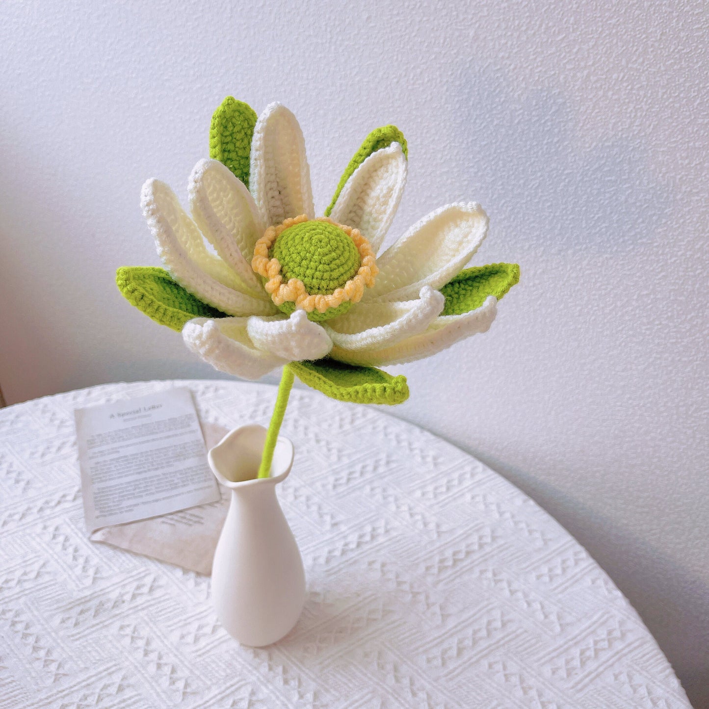 Crochet Lotus Blooms Collection - Craft and DIY Space, Cozy Home Decor, Flowers for Vase, Crochet Inspiration, Unique Centerpiece, Design