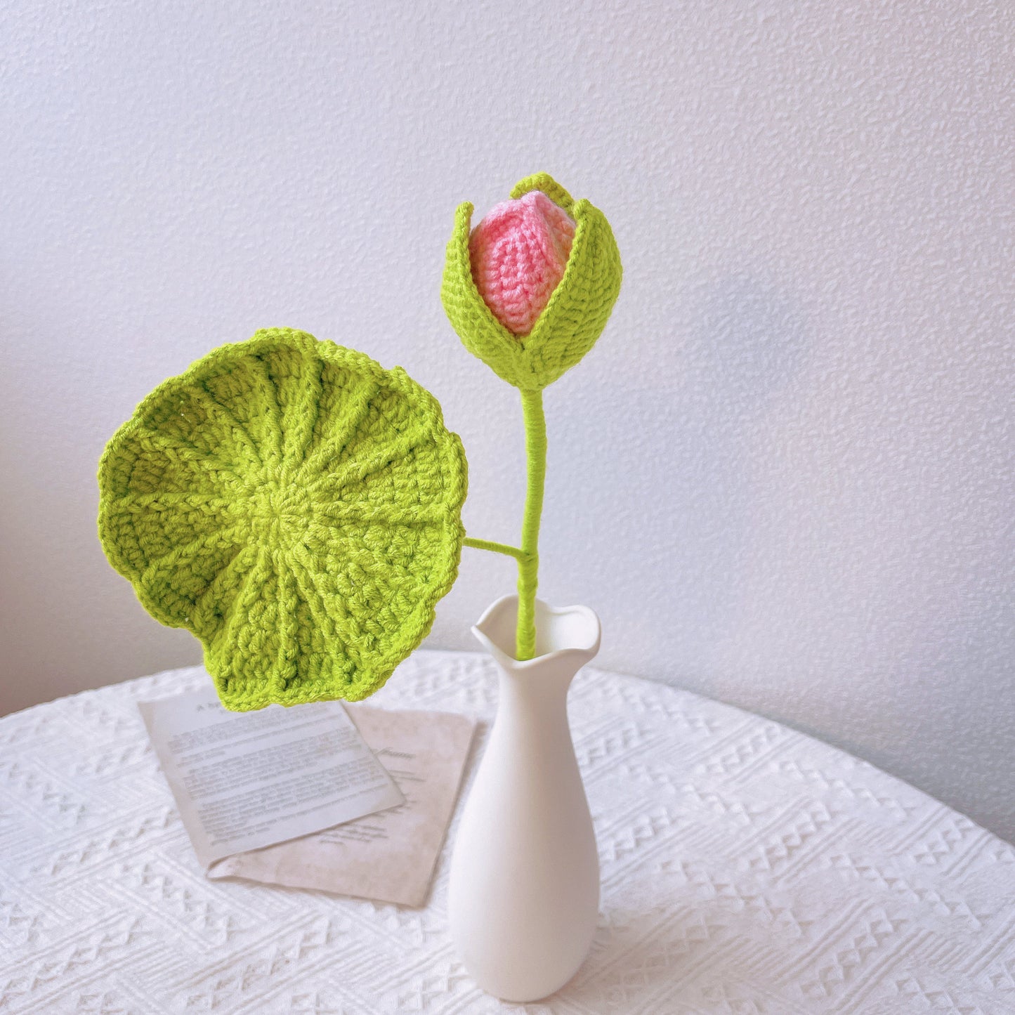 Crochet Lotus Blooms Collection - Craft and DIY Space, Cozy Home Decor, Flowers for Vase, Crochet Inspiration, Unique Centerpiece, Design