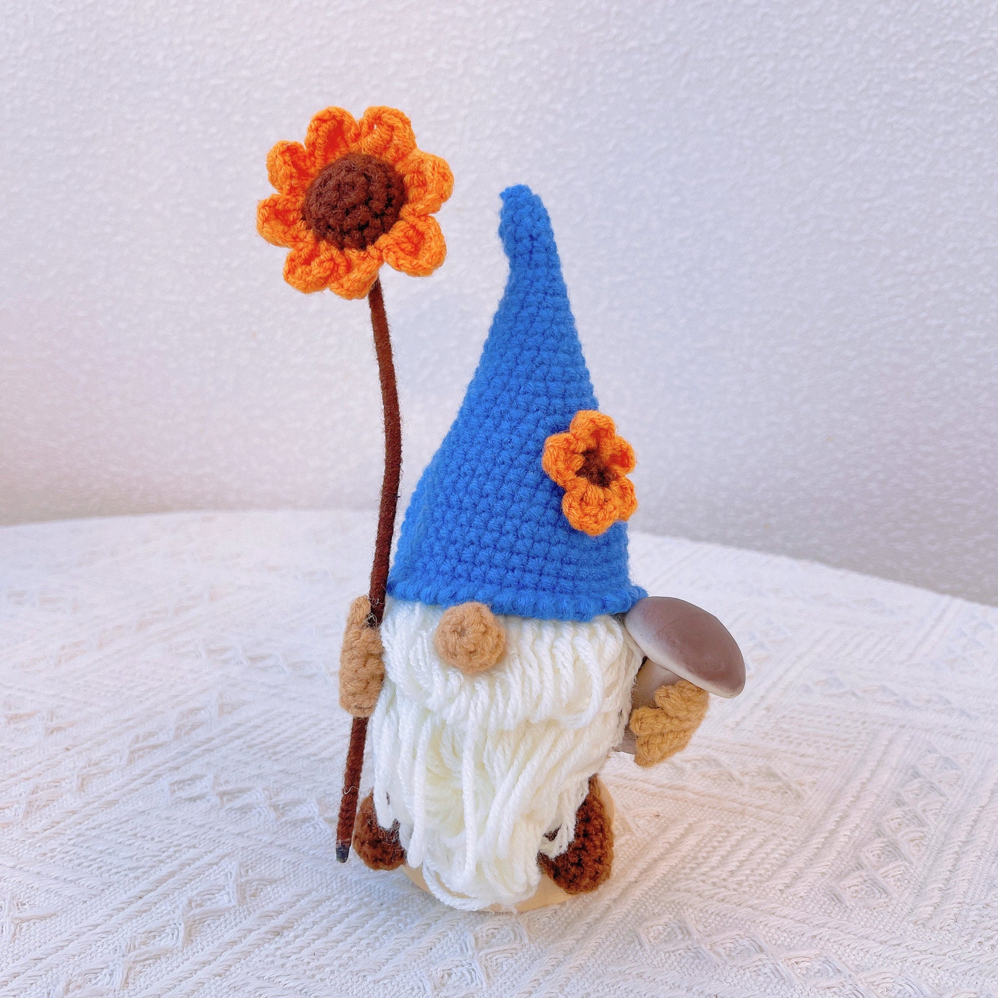Handmade Crochet Gnomes with Stand for Decor Gifts - Nordic Figurines with Adorable Design, Perfect for Christmas, Holidays and Collector