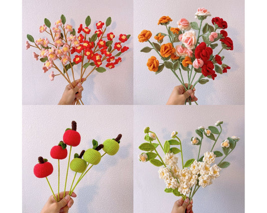 Whimsical Garden Collection - Indoor Decor and Bouquet Embellishment, Apple Branch, Peach Blossom, Rose Stake, Gardenia Bloom, Centerpieces