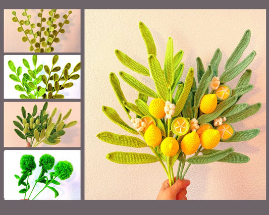 Green Leaves Collection: Crochet Stakes for a Touch of Nature in Your Home Decor - Add a touch of greenery, Essence Fall Decoration