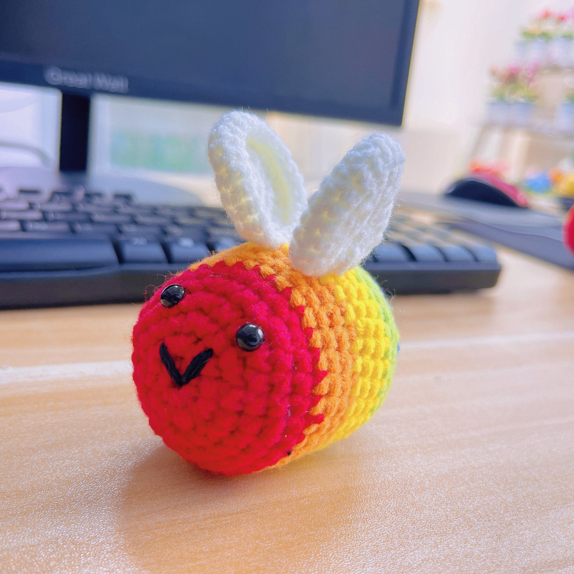 Rainbow Buzz: The Pride Crochet Bee Plushie, LGBTQ+, Equality Gift, Unique Gift for Friend, Love is love, Ally Movement, Pride Parade, Human