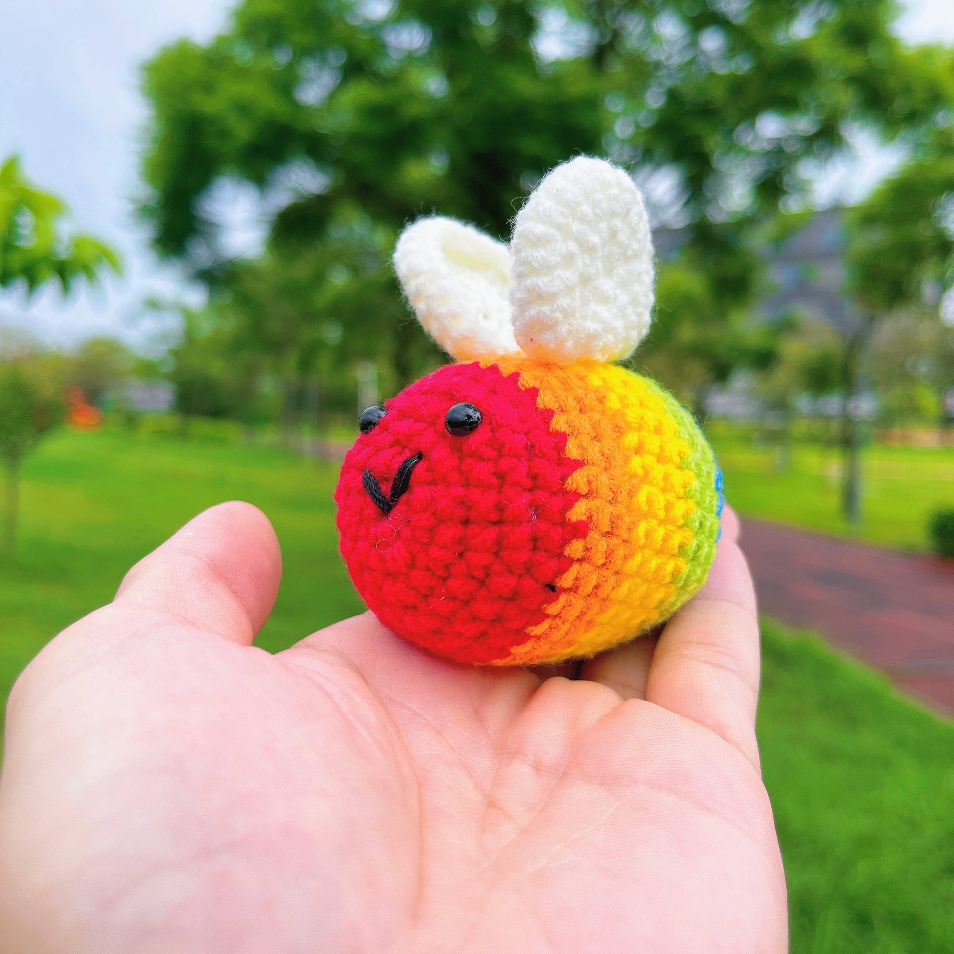 Rainbow Buzz: The Pride Crochet Bee Plushie, LGBTQ+, Equality Gift, Unique Gift for Friend, Love is love, Ally Movement, Pride Parade, Human