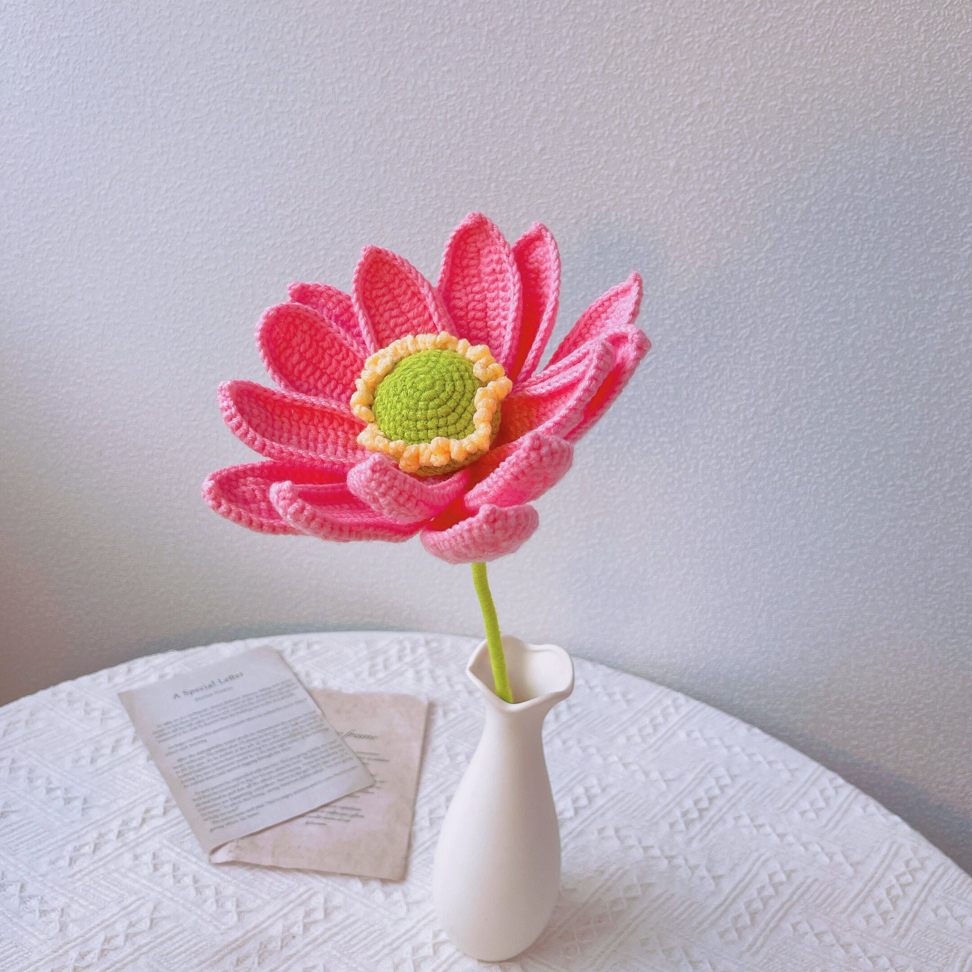 Crochet Lotus Blooms Collection - Craft and DIY Space, Cozy Home Decor, Flowers for Vase, Crochet Inspiration, Unique Centerpiece, Design