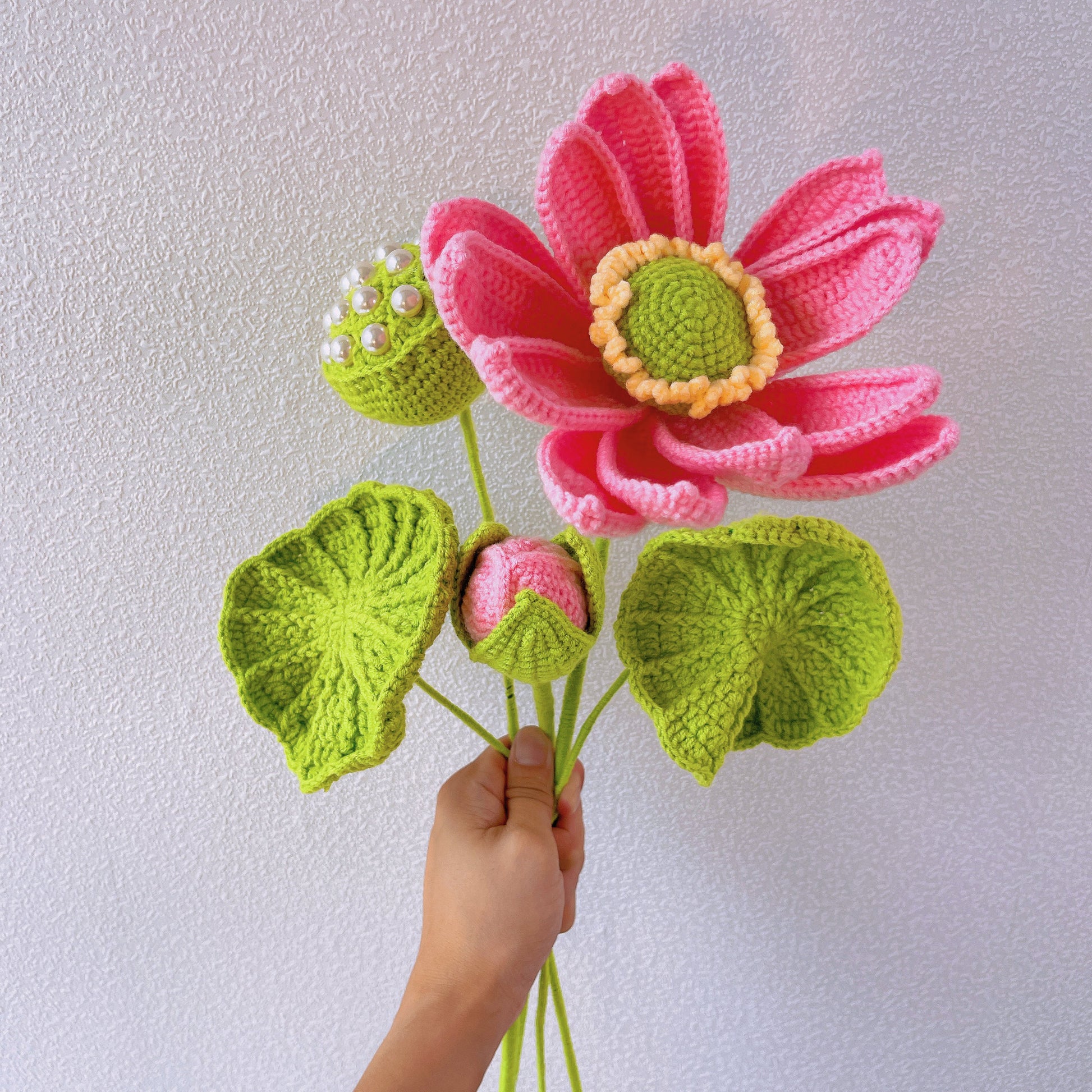 Crochet Lotus Blooms Collection - Craft and DIY Space, Cozy Home Decor, Flowers for Vase, Crochet Inspiration, Unique Centerpiece, Design