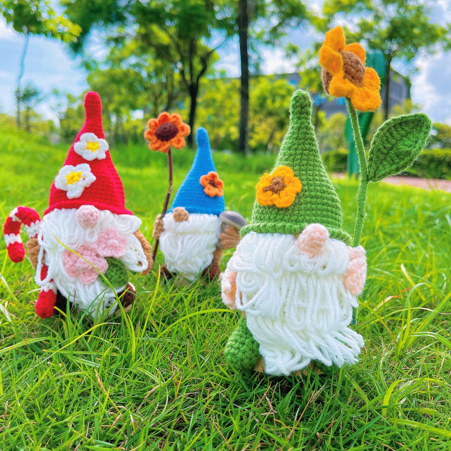 Handmade Crochet Gnomes with Stand for Decor Gifts - Nordic Figurines with Adorable Design, Perfect for Christmas, Holidays and Collector