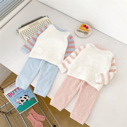 Softest Homemade Knit Pajama Set - Custom-Dyed Fade & Pill Resistant Yarn - Stretchable Comfort Fit - Cozy Warm Sleepwear for Women & Girls